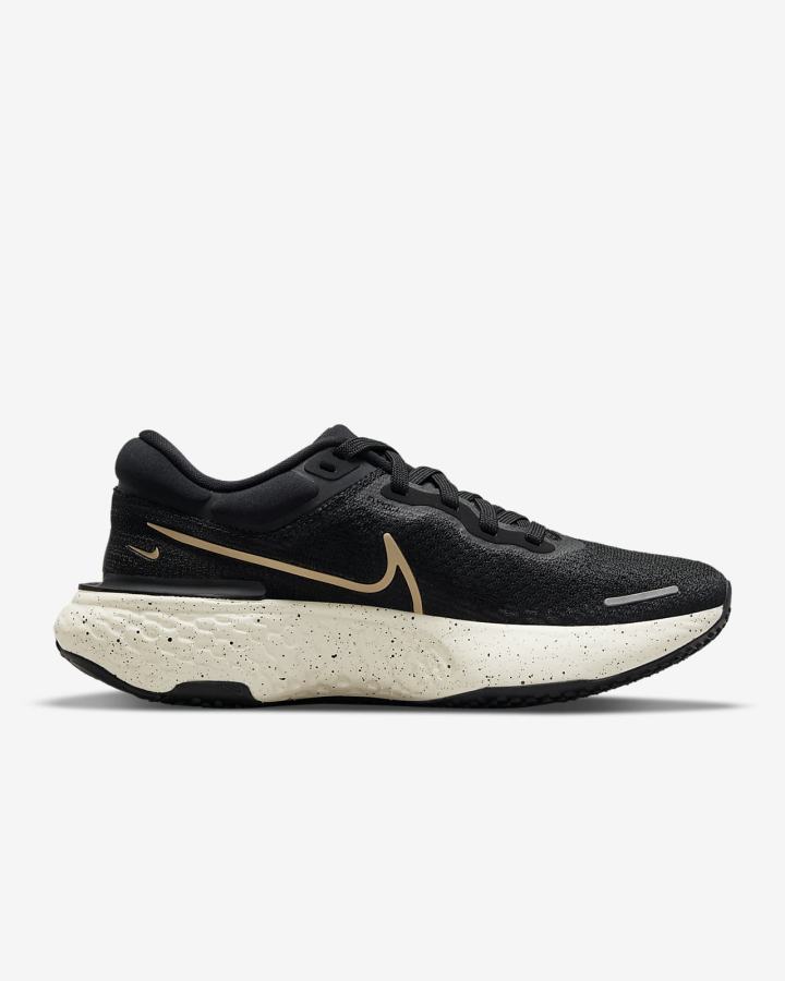 Nike ZoomX Invincible Run Flyknit Road Ženske Tenisiće Crne Metalne Zlatne | HR-03719EFTW