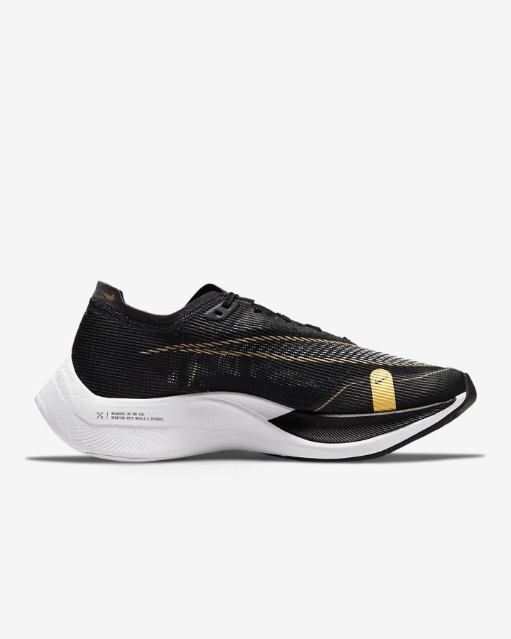 Nike ZoomX Vaporfly Next% 2 Road Ženske Trkaće Cipele Crne Metalne Zlatne Bijele | HR-19587UOPC