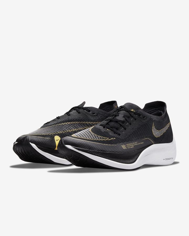 Nike ZoomX Vaporfly Next% 2 Road Ženske Trkaće Cipele Crne Metalne Zlatne Bijele | HR-19587UOPC