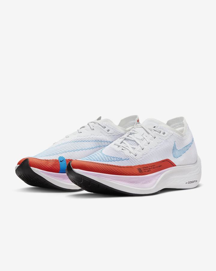 Nike ZoomX Vaporfly Next% 2 Road Ženske Trkaće Cipele Bijele Narančaste Plave | HR-75819VYRH