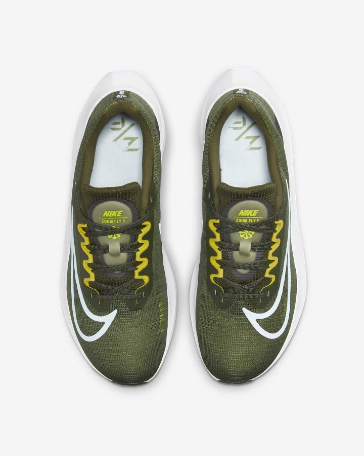 Nike Zoom Fly 5 Road Muške Tenisiće Kaki Boja Žute Bijele Plave | HR-92781QPSX