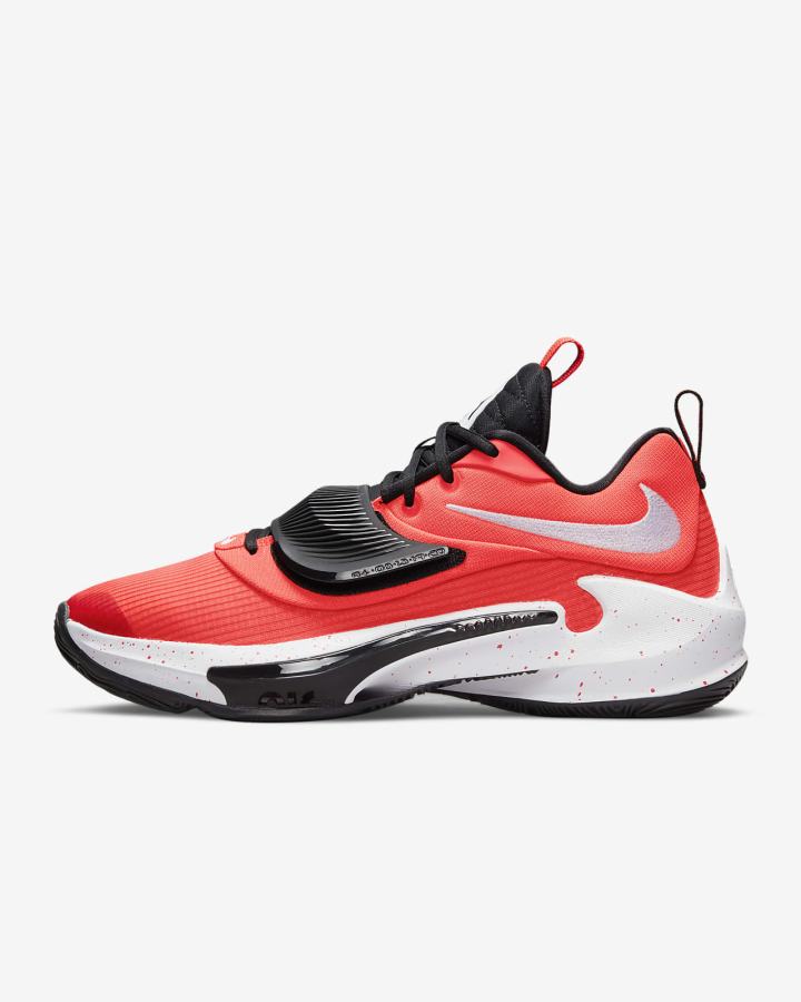 Nike Zoom Freak 3 (Team) Muške Košarkaške Cipele Svijetlo Crvene Crne Bijele | HR-40359BQDE