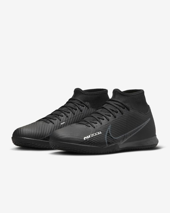 Nike Zoom Mercurial Superfly 9 Academy IC Indoor/Court Muške Nogometne Tenisice Crne Bijele Sive | HR-86270RKXT