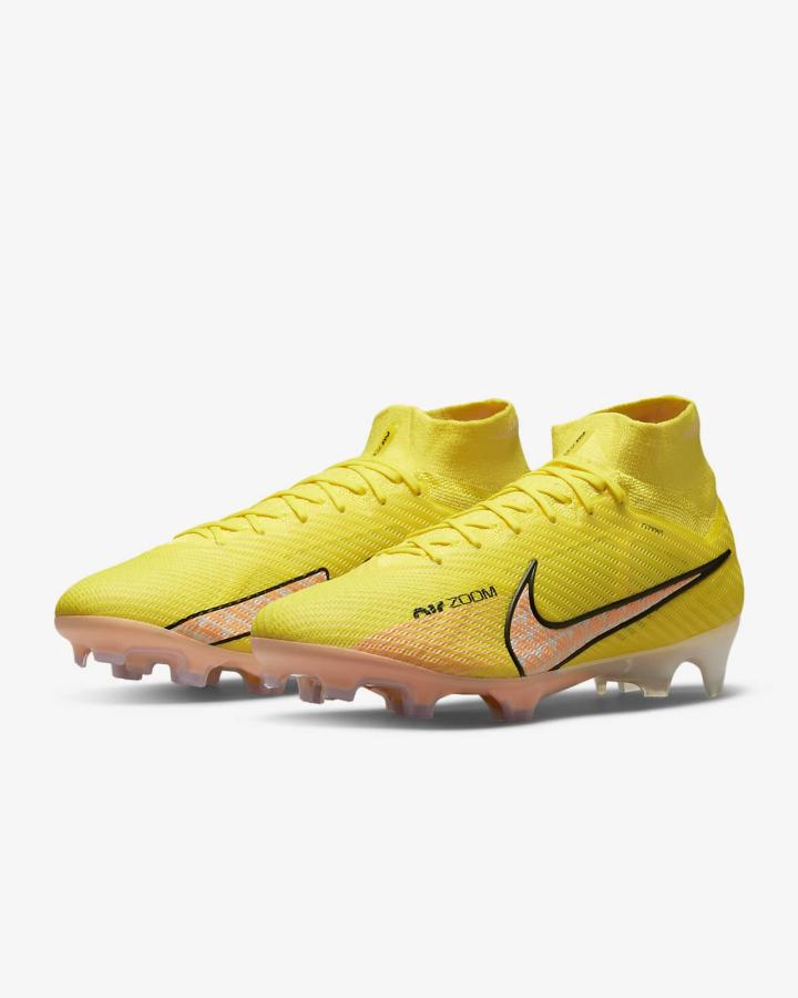 Nike Zoom Mercurial Superfly 9 Elite KM FG Firm-Ground Ženske Nogometne Kocke Žute Ljubičaste | HR-20348XZNI