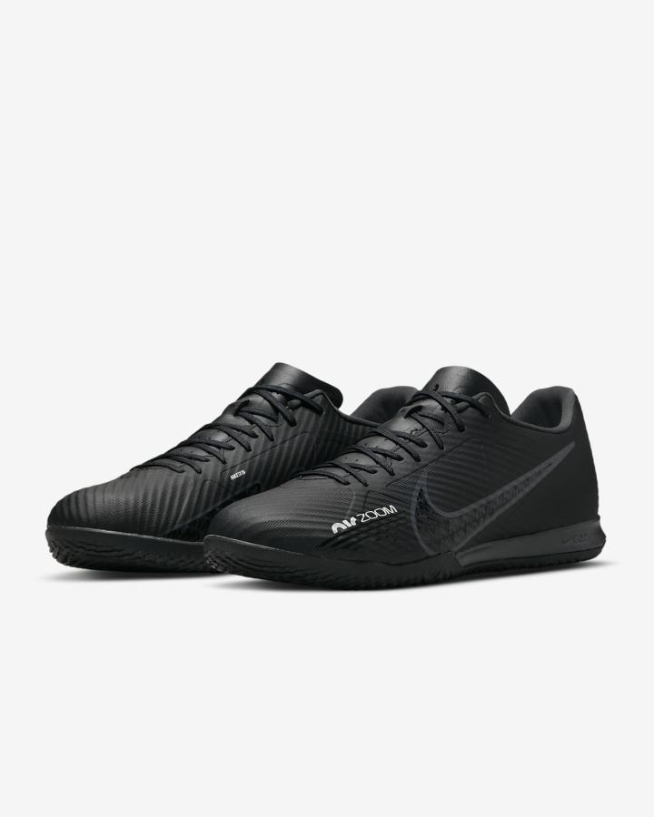 Nike Zoom Mercurial Vapor 15 Academy IC Indoor/Court Ženske Nogometne Tenisice Crne Bijele Tamno Sive | HR-05632UXSP