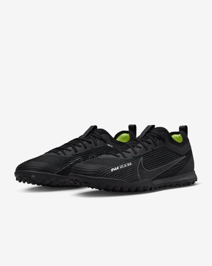 Nike Zoom Mercurial Vapor 15 Pro TF Turf Muške Nogometne Tenisice Crne Bijele Tamno Sive | HR-28307ZJYL