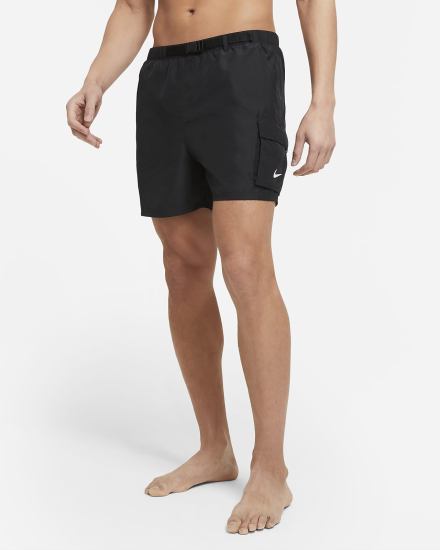 Nike 5" Belted Packable Swim Trunks Muške Kratke Hlače Crne | HR-38590EBXM