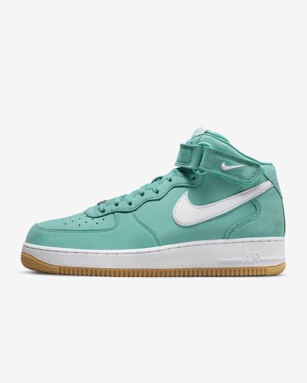 Nike Air Force 1 Mid Premium Muške Tenisiće Tirkizne Smeđe Metalne Srebrne Bijele | HR-86094VFQE