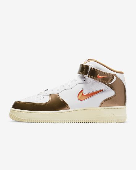 Nike Air Force 1 Mid QS Muške Tenisiće Bijele Smeđe Narančaste | HR-80265YGPF