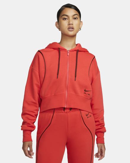 Nike Air Full-Zip Fleece Ženske Majica S Kapuljačom Svijetlo Crvene Smeđe | HR-57039IEUV