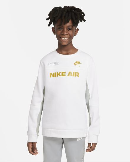 Nike Air Kids Crew Za Dječake Dukserice Bijele Sive | HR-92634YKFU