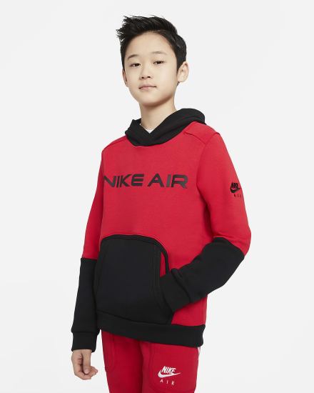 Nike Air Kids Fleece Za Dječake Majica S Kapuljačom Crvene Crne | HR-15069XZRO