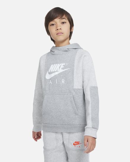 Nike Air Kids Za Dječake Majica S Kapuljačom Tamno Sive Bijele | HR-57631BIJV