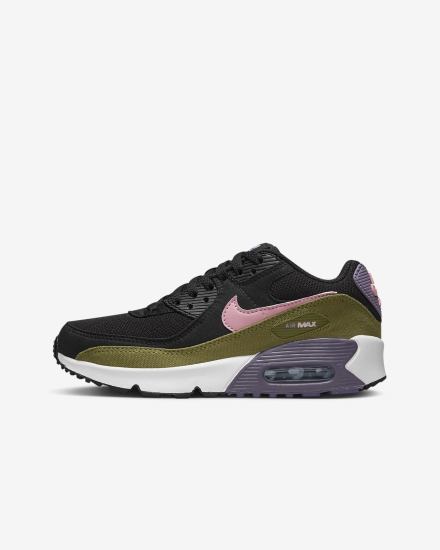 Nike Air Max 90 Kids Za Djevojčice Tenisiće Crne Ljubičaste Roze | HR-98274WQTD