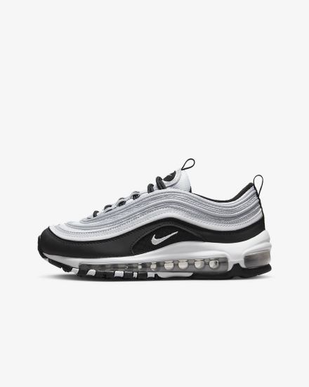 Nike Air Max 97 Kids Za Djevojčice Tenisiće Crne Srebrne Metalne Srebrne Bijele | HR-14260NHUJ