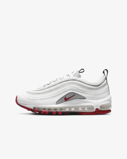 Nike Air Max 97 Kids Za Djevojčice Tenisiće Bijele Sive Crvene | HR-60724SPXK