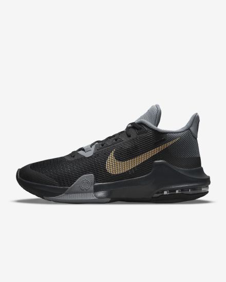 Nike Air Max Impact 3 Muške Košarkaške Cipele Crne Sive Metalne Zlatne | HR-97403OTHN