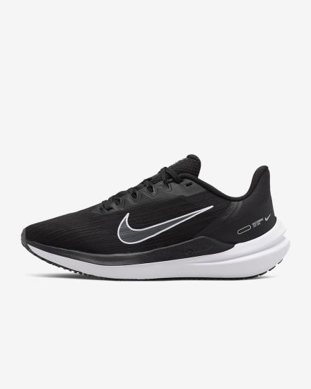 Nike Air Winflo 9 Premium Road Ženske Tenisiće Crne Tamno Sive Platine Bijele | HR-02185DGRP