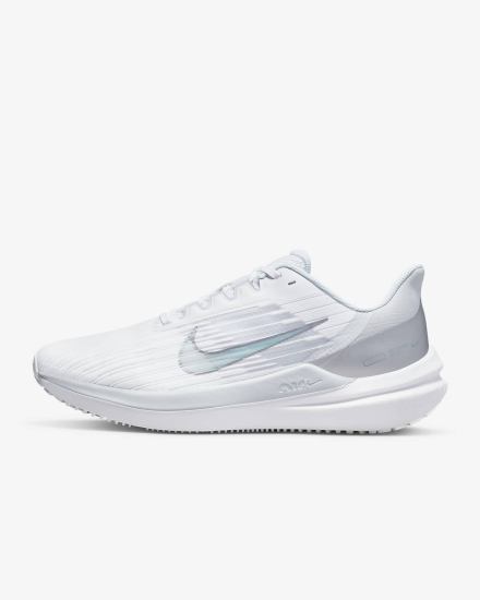 Nike Air Winflo 9 Premium Road Ženske Tenisiće Bijele Platine Sive Metalne Srebrne | HR-32057XONJ