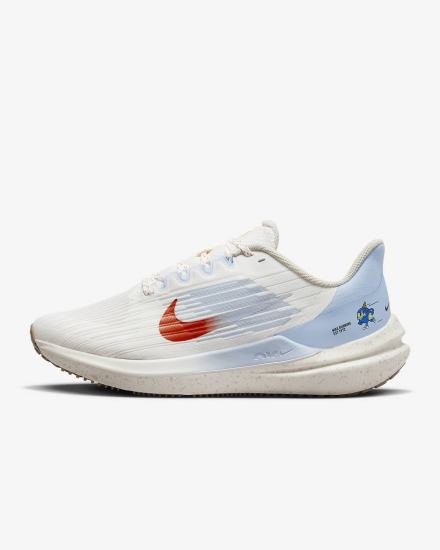 Nike Air Winflo 9 Premium Road Ženske Tenisiće Svijetlo Sive Plave Narančaste | HR-43815EYSL