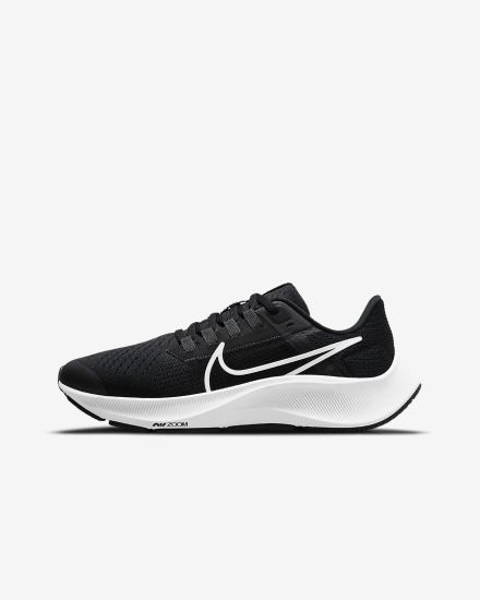 Nike Air Zoom Pegasus 38 Kids Road Za Dječake Tenisiće Crne Tamno Sive Bijele | HR-07516WHOZ