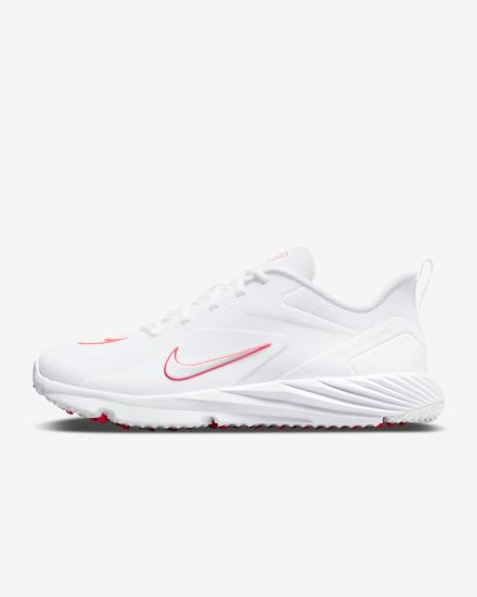 Nike Alpha Huarache 8 Pro Turf Ženske Kopačke Za Lakros Bijele Svijetlo Crvene Metalne Srebrne | HR-31408LKUV