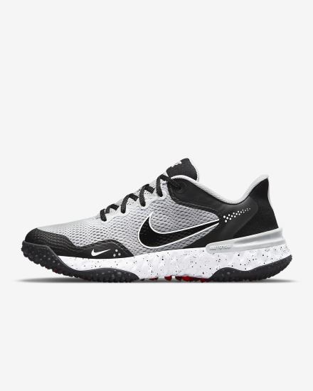 Nike Alpha Huarache Elite 3 Turf Ženske Cipele Za Bejzbol Sive Bijele Crvene Crne | HR-69103WHOZ