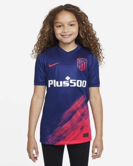 Nike Atlético Madrid 2021/22 Stadium Away Kids Soccer Za Dječake Dres Plave Crvene | HR-54137JWZV