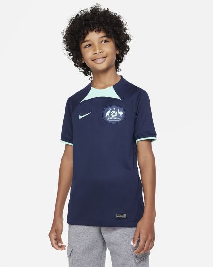 Nike Australia 2022/23 Stadium Away Kids Dri-FIT Soccer Za Dječake Dres Obsidijanske Zelene | HR-79028YBKI