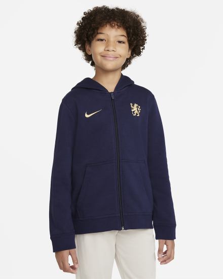 Nike Chelsea FC Kids Full-Zip Fleece Za Dječake Majica S Kapuljačom Plave Zlatne | HR-78152IFCS