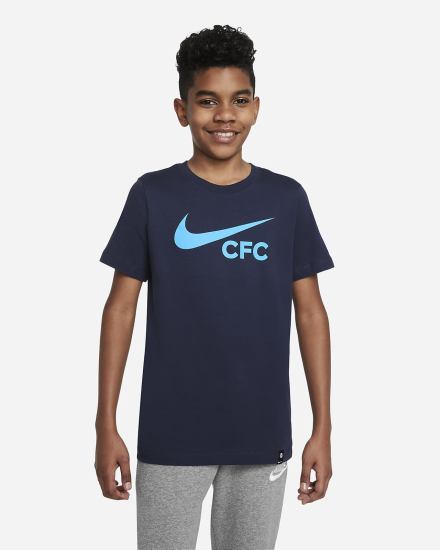 Nike Chelsea FC Swoosh Kids Soccer Za Dječake Majice Tamnoplave | HR-41608FLZJ