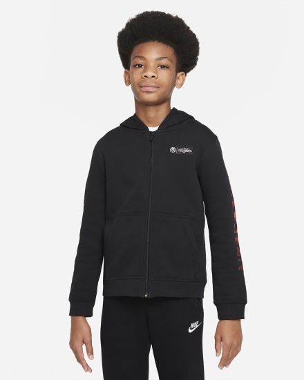 Nike Club América Kids Full-Zip Za Dječake Majica S Kapuljačom Crne Bijele | HR-34210FWUD