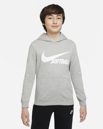 Nike Club Fleece Kids Za Djevojčice Majica S Kapuljačom Tamno Sive | HR-19670RKXE