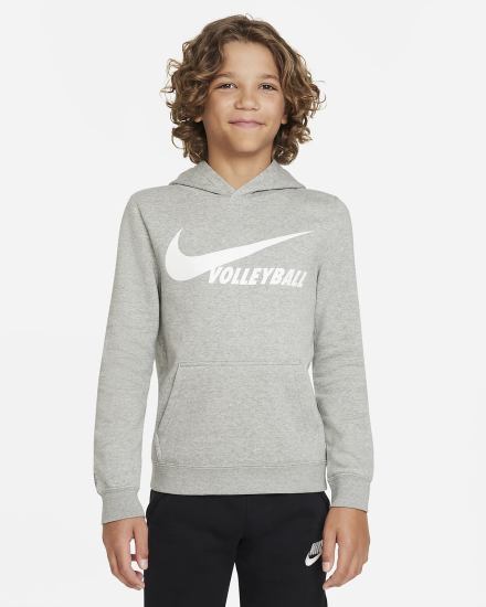 Nike Club Fleece Kids Za Djevojčice Majica S Kapuljačom Tamno Sive | HR-38905GPQW