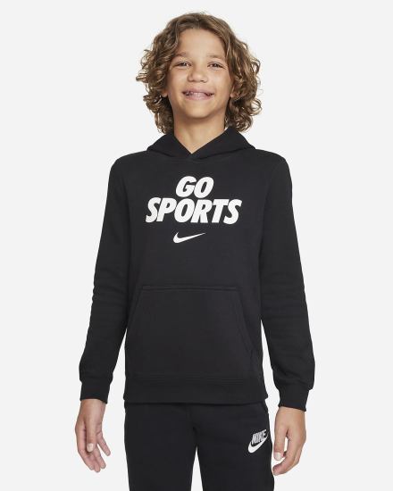 Nike Club Fleece Kids Za Dječake Majica S Kapuljačom Crne | HR-91238IFGD