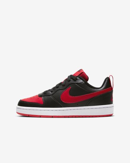 Nike Court Borough Low 2 Kids Za Djevojčice Tenisiće Crne Bijele Crvene | HR-48290IAQF