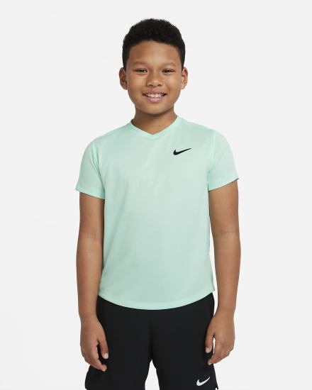 Nike Court Dri-FIT Victory Kids Short-Sleeve Tennis Top Za Dječake Majice Menta Crne | HR-09753VGRX