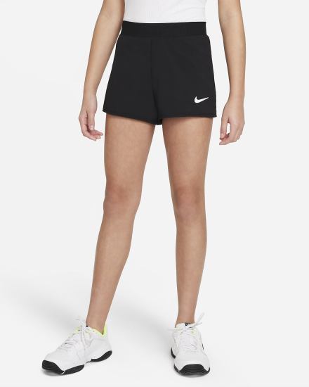 Nike Court Dri-FIT Victory Kids Tennis Za Djevojčice Kratke Hlače Crne Bijele | HR-04983PANX