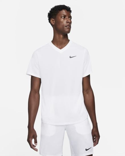 Nike Court Dri-FIT Victory Tennis Top Muške Majice Bijele Crne | HR-97281LXFZ