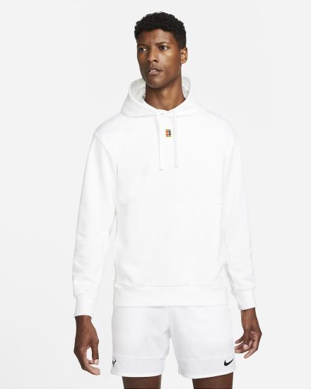 Nike Court Fleece Tennis Muške Majica S Kapuljačom Bijele | HR-30815SGKV