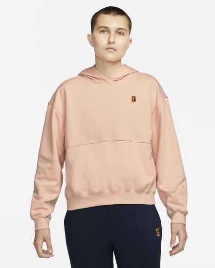 Nike Court Fleece Tennis Ženske Majica S Kapuljačom Narančaste | HR-79051JTXD