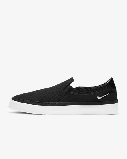 Nike Court Legacy Ženske Slip On Cipele Crne Platine Bijele | HR-93785CXOT