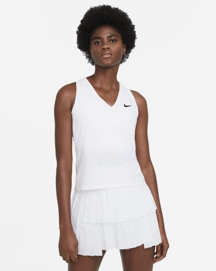 Nike Court Victory Tennis (Plus Size) Ženske Majica Bez Rukava Bijele Crne | HR-86957YAHV