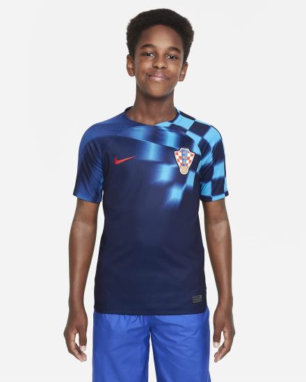 Nike Croatia 2022/23 Stadium Away Kids Dri-FIT Soccer Za Djevojčice Dres Plave Crvene | HR-12563HIFC