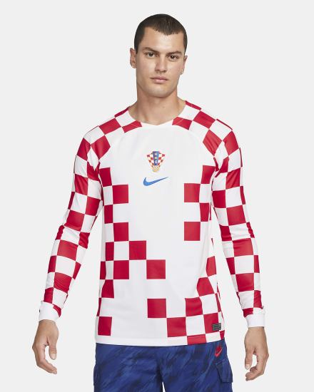 Nike Croatia 2022/23 Stadium Home Dri-FIT Long-Sleeve Soccer Muške Dres Bijele Plave | HR-90256XGZV