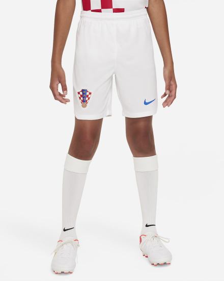 Nike Croatia 2022/23 Stadium Home Kids Dri-FIT Soccer Za Dječake Kratke Hlače Bijele Plave | HR-47359NOAL