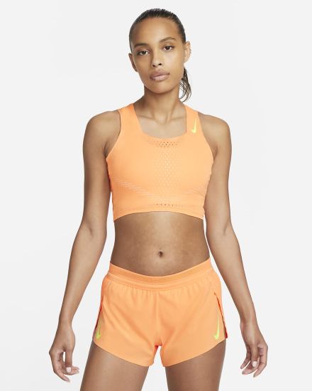 Nike Dri-FIT ADV AeroSwift Running Crop Top Ženske Crop Top Koraljne Krem Zelene | HR-97032SHRG