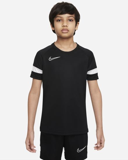 Nike Dri-FIT Academy Kids Short-Sleeve Soccer Top Za Dječake Majice Crne Bijele | HR-14968LTGY