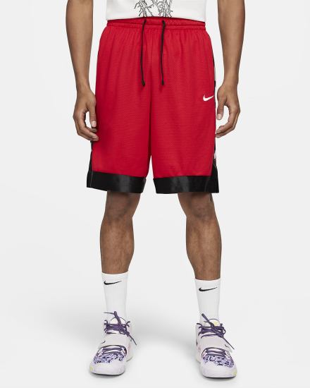 Nike Dri-FIT Elite Stripe Basketball Muške Kratke Hlače Crvene Crne Bijele | HR-03926PAKJ