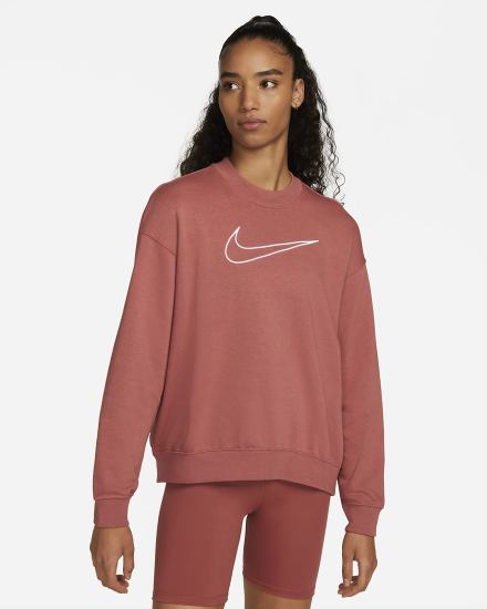 Nike Dri-FIT Get Fit Graficke Crewneck Ženske Dukserice Crvene Bijele | HR-71208JHBQ